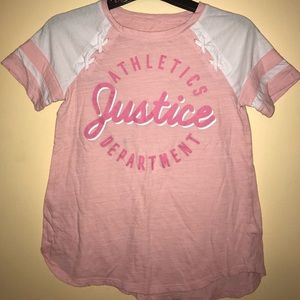 White and Baby pink Athletic top. Justice